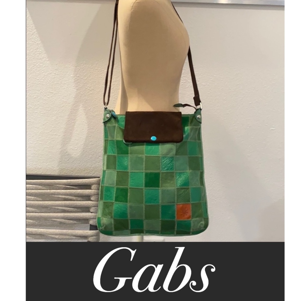 GABS leather & suede patchwork crossbody purse